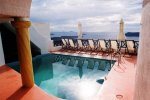 Sunny Villas pool, View, Imerovigli, Santorini island, Cyclades, Greece / click image to enlarge