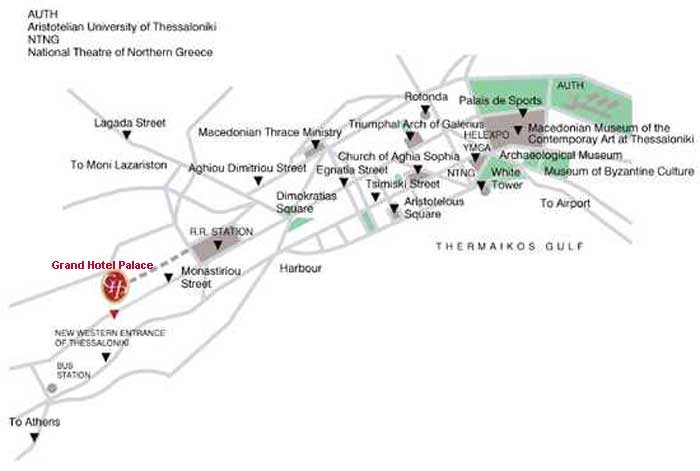 Grand Hotel Palace Thessaloniki Macedonia Greece - Location Map